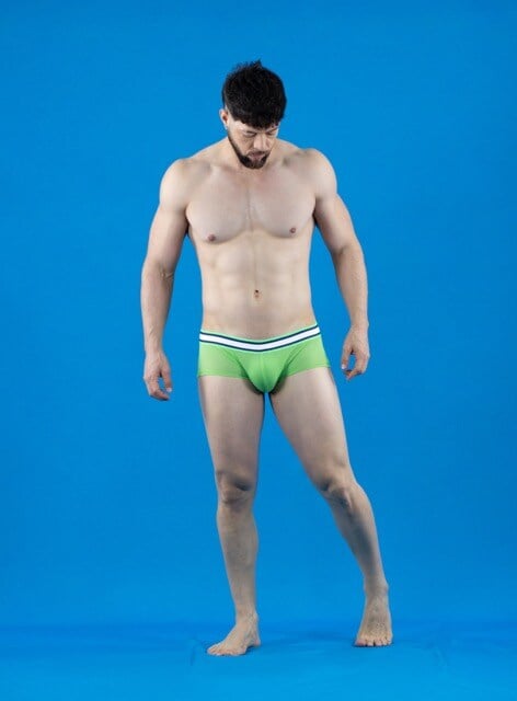 Boxer verde mini transparente