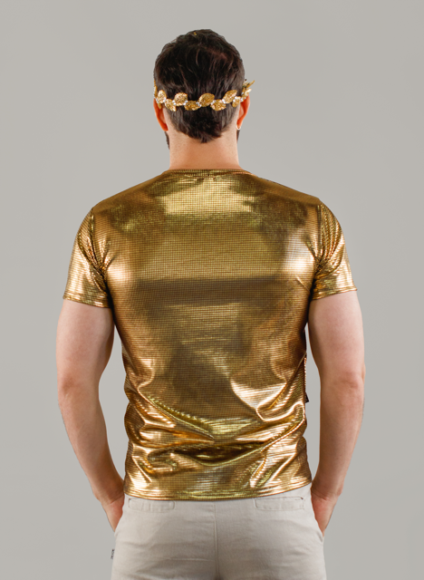 Remera brillante oro