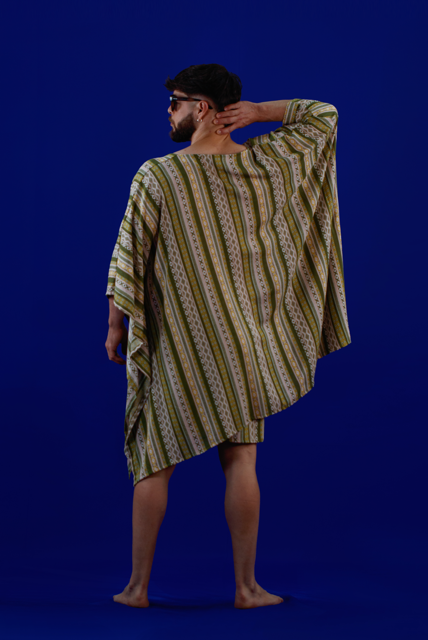 Conjunto verde de kimono y bermuda