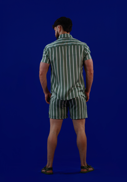 Conjunto verde a rayas
