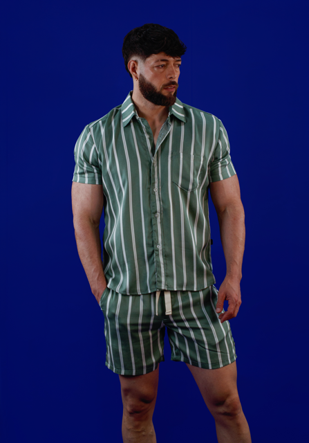 Conjunto verde a rayas