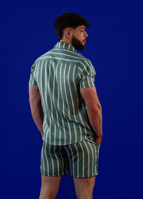 Conjunto verde a rayas