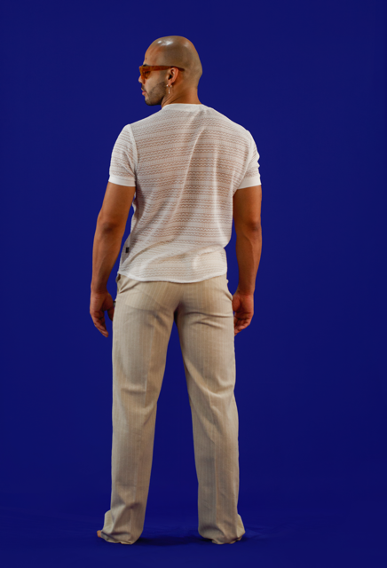 Camisa transparente y pantalones